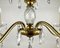 Lámpara de araña de cristal y latón dorado, Francia, años 20, Imagen 7