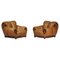 Cognac Leather Armchairs, 1970, Set of 2 1