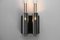 Double Sconces in Chromed Metal and Blackened Oak, 1970s, Set of 2 19