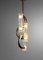 Lámpara colgante italiana grande de vidrio y latón niquelado de Stilux, años 50, Imagen 2