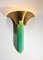 Large French Art Deco Glass and Brass Wall Lamp from Perzel, 1940s, Image 7