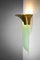 Large French Art Deco Glass and Brass Wall Lamp from Perzel, 1940s, Image 2