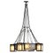 French Art Deco Wrought Iron and Geometric Frosted Glass Ceiling Light, 1930s 2