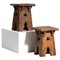 French Folk Art Brutalist Stools, 1950, Set of 2 1