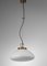 Lámpara de suspensión italiana de latón y opalino atribuida a Stilnovo, años 50, Imagen 9