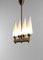 Italian Brass & Glass Chandelier, 1950s 11