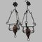 Wooden and Metal Chandeliers, 1900, Set of 2, Image 1