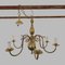 Brass-Plated Metal Chandelier with Arms, 1900s 1