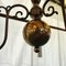 Lámpara de araña vintage de metal bañado en latón, Imagen 4