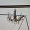 Vintage Golden Brass Chandelier with Crystal Drops 1