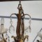 Vintage Golden Brass Chandelier with Crystal Drops 4