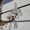 Vintage Golden Brass Chandelier with Crystal Drops 6