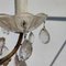 Vintage Golden Brass Chandelier with Crystal Drops 7