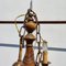 Lámpara de araña vintage con tres brazos de metal y madera, Imagen 6