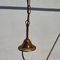 Vintage Metal and Glass Ceiling Light with Silk Shade 6