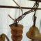 Lámpara de araña vintage de madera con tres brazos, Imagen 7