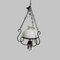White Opaline Glass & Metal Ceiling Light, 1930s, Image 1