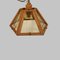 Deckenlampe aus Holz & Glas, 1960er 1