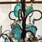 Iron Chandelier and Glass Crystals, 1940s 4