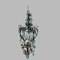 Lámpara de araña de hierro y cristales, años 40, Imagen 1