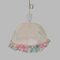 Metal Cage and Fabric Hanging Light with Flowers 1
