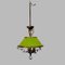Ministerial Ceiling Light in Green Glass and Metal 1