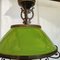 Ministerial Ceiling Light in Green Glass and Metal 4