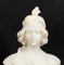 Antique French Art Nouveau Alabaster Portrait Bust, 1890s, Image 3