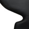 Sillas de comedor tapizadas de cuero clásico negro de Arne Jacobsen para Fritz Hansen. Juego de 6, Imagen 8