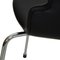 Dining Chairs Upholstered in Black Classic Leather by Arne Jacobsen for Fritz Hansen, Set of 6, Image 10