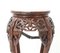 Chinese Hardwood Carved Pedestal Table with Marble Inlaid Top, 1920s 5