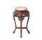 Chinese Hardwood Carved Pedestal Table with Marble Inlaid Top, 1920s 3