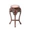 Chinese Hardwood Carved Pedestal Table with Marble Inlaid Top, 1920s, Image 3
