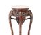 Chinese Hardwood Carved Pedestal Table with Marble Inlaid Top, 1920s 4