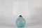 Lámpara de mesa danesa Art Déco de cerámica esmaltada en turquesa claro, años 40, Imagen 1