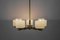 Swedish Brass Lamp with White Glass Shades, 1960s 3