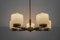 Schwedische Messing Lampe mit Weißen Glasschirmen, 1960er 5