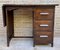 Early 20th Century Spanish Desk or Work Table in Oak Wood with Lateral Wing, 1920s 1