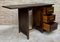 Early 20th Century Spanish Desk or Work Table in Oak Wood with Lateral Wing, 1920s 12