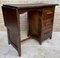 Early 20th Century Spanish Desk or Work Table in Oak Wood with Lateral Wing, 1920s 4