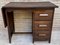 Early 20th Century Spanish Desk or Work Table in Oak Wood with Lateral Wing, 1920s 5