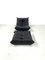 Set of French Togo Lounge Chair with Ottoman in Black Leather by Michel Ducaroy for Ligne Roset, 1970s 8