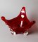 Large Fire-Red Murano Glass Potting Shell 8