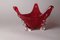 Large Fire-Red Murano Glass Potting Shell 9