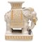 Portavasi vintage con elefante in ceramica beige, anni '70, Immagine 1