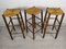 Vintage Country Straw Bar Stools, 1960s, Set of 4 4