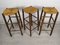 Vintage Country Straw Bar Stools, 1960s, Set of 4, Image 4