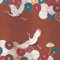 Flowers and Storks Brown Fabric Wall Covering by Chiara Mennini for Midsummer-Milano, Image 1