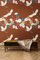 Flowers and Storks Brown Fabric Wall Covering by Chiara Mennini for Midsummer-Milano, Image 2