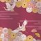 Flowers and Storks Dark Red Fabric Wall Covering by Chiara Mennini for Midsummer-Milano, Image 1